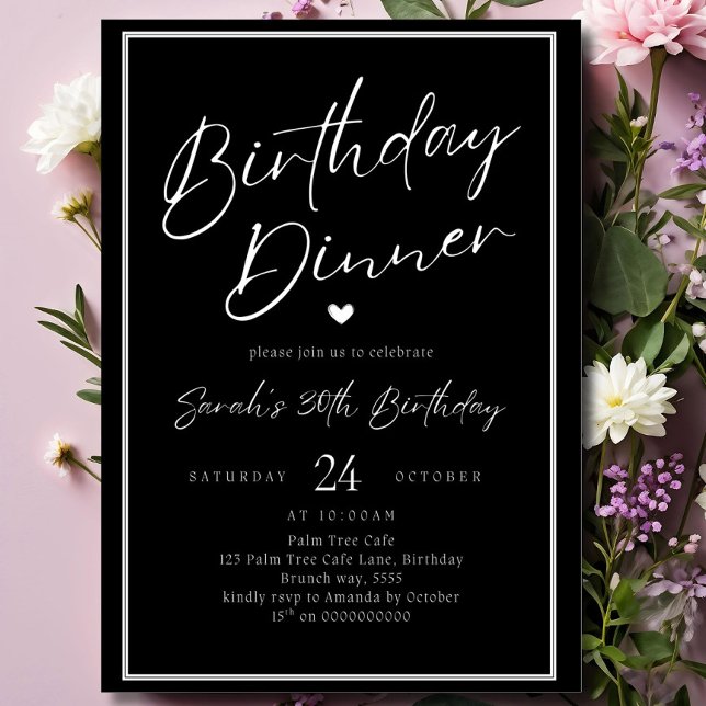 Dinner Party Invitation Template Black Adult Any A Inbjudningar (Skapare uppladdad)