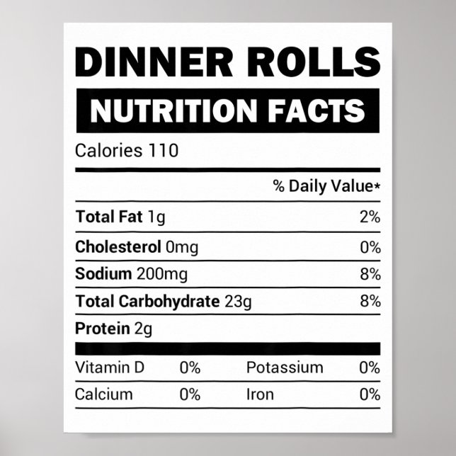 Dinner Rolls Nutrition Facts Family Matching Chris Poster (Framsidan)