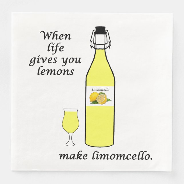 Dinner servetter med citroner till Limoncello (Framsida)