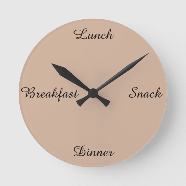 dinner~ WALLCLOCK. för ~Breakfastlunchmellanmål Rund Klocka (Framsida)