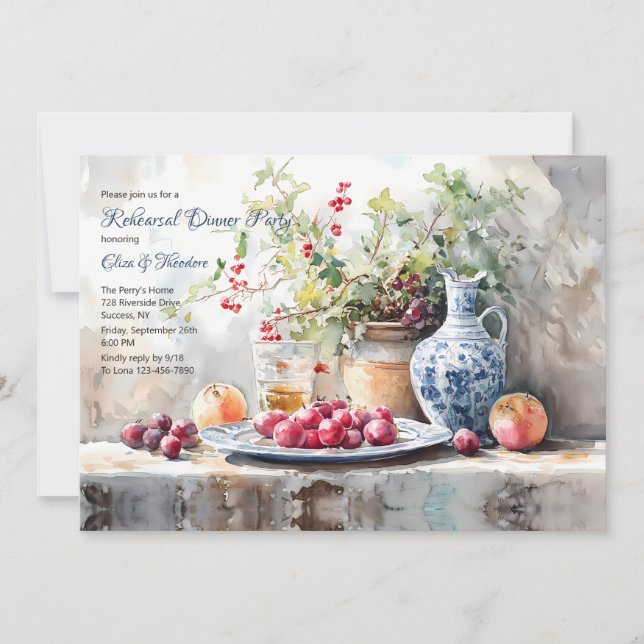 Dinnerpartyens elegans inbjudningar (Framsida)