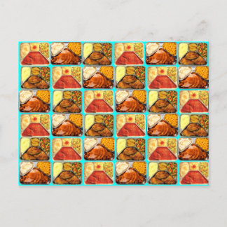 Dinners fack för Retro Novelty-TV Vykort