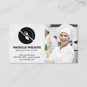 Dinnerware-Logotyp Chef i köket Visitkort