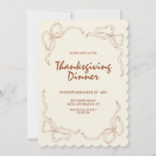 Dinninbjudan till modern minimalistisk Thanksgivin Inbjudningar