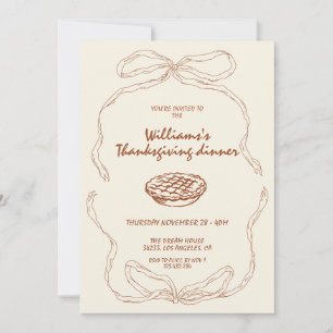 Dinninbjudan till modern minimalistisk Thanksgivin Inbjudningar