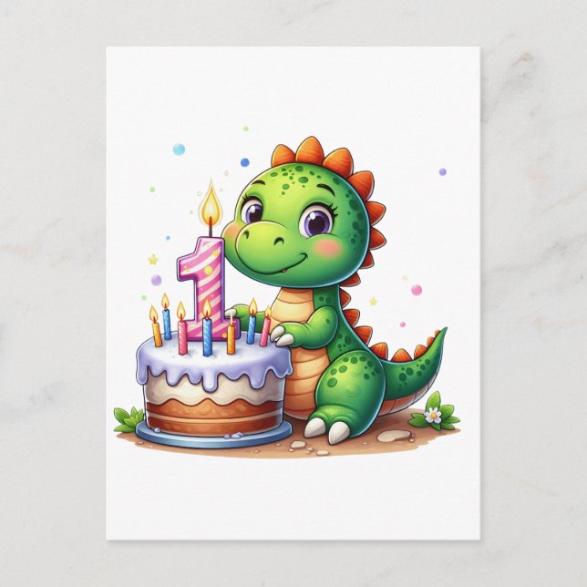 Dino 1-årsdag helg vykort (Framsida)
