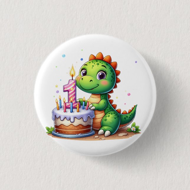 Dino 1-årsdag knapp (Framsida)