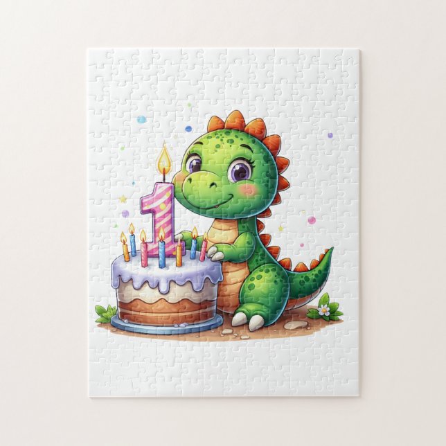 Dino 1-årsdag pussel (Vertikal)