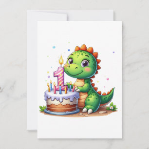 Dino 1-årsdag tack kort