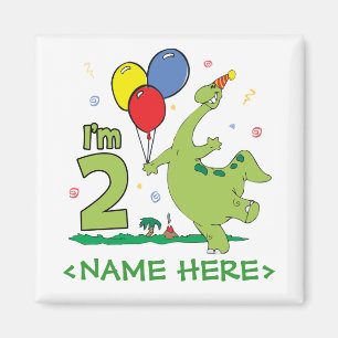 Dino 2:a födelsedagen magnet