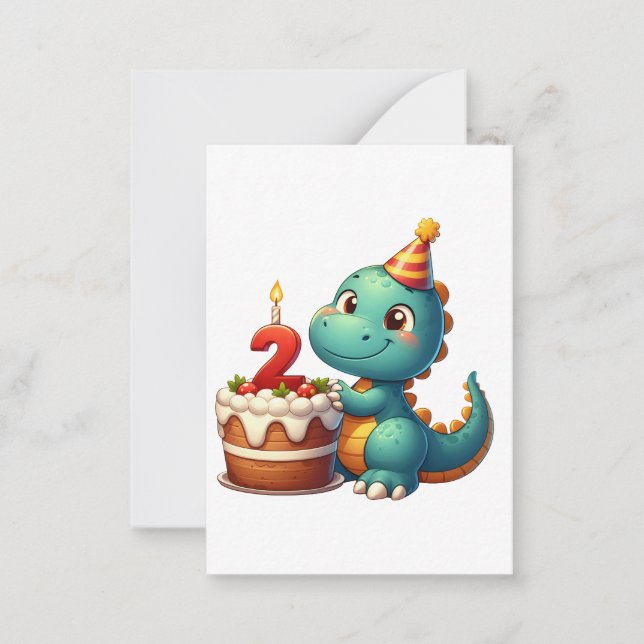 Dino 2-årsdag anteckningskort (Framsida)