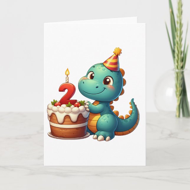 Dino 2-årsdag kort (Framsida)