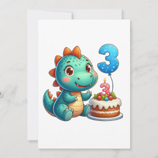 Dino 3-årsdag anteckningskort