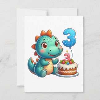 Dino 3-årsdag inbjudningar