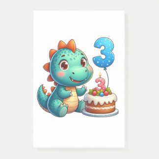 Dino 3-årsdag post-it block