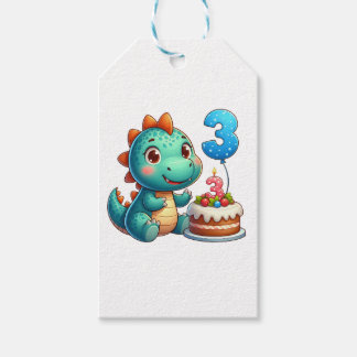 Dino 3-årsdag presentetikett