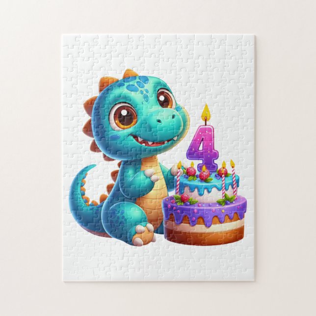 Dino 4-årsdag pussel (Vertikal)