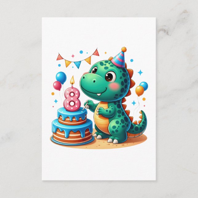 Dino 8-årsdag tilläggskort (Framsida)