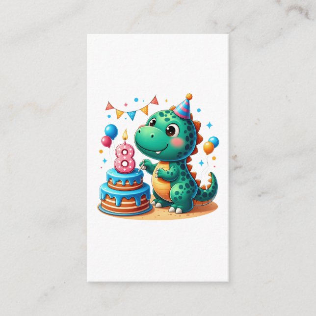 Dino 8-årsdag tilläggskort (Framsida)