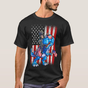 Dino Abraham Lincoln 4:e juli Boys American Fl T Shirt