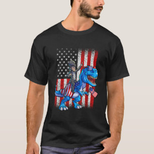 Dino Abraham Lincoln 4:e juli Boys American Fla T Shirt