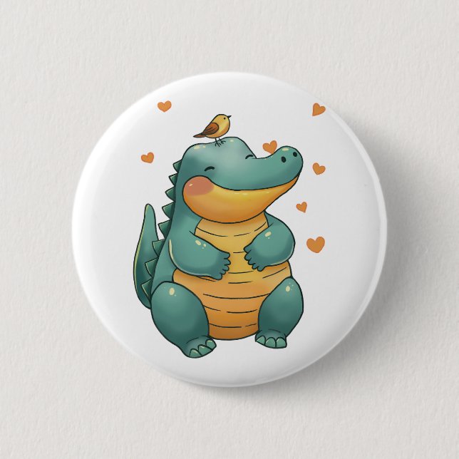 Dino and Little Bird Friends Knapp (Framsida)