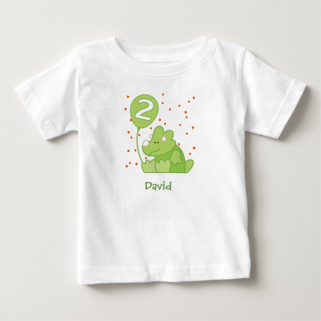 Dino Baby 2:a födelsedagen Baby T-Shirt (Framsida)