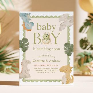 Dino Baby Baby Shower Inbjudan
