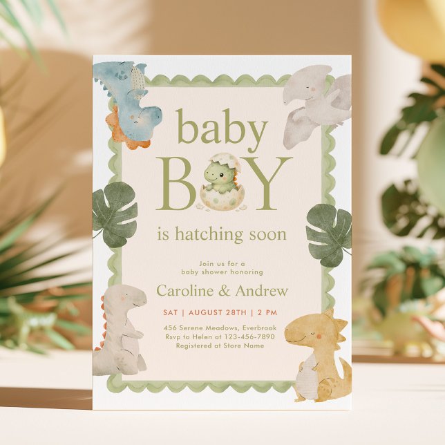 Dino Baby Baby Shower Inbjudan (Skapare uppladdad)