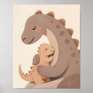 Dino baby och Mor Boho Dino-serien Poster