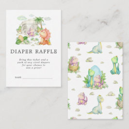 Dino Baby Shower Blöja Raffla Biljett | Dinosaurie Tilläggskort
