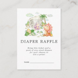 Dino Baby Shower Blöja Raffla Biljett | Dinosaurie Tilläggskort