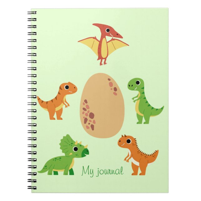 Dino - bärbar dator - Cute Dinosaur Journal Anteckningsbok (Framsidan)