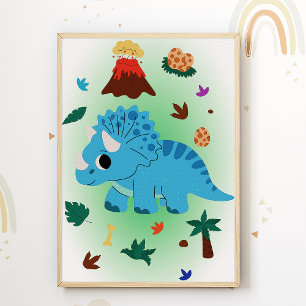 Dino Barn Tryck Dinosaurie Barn Rum Affisch