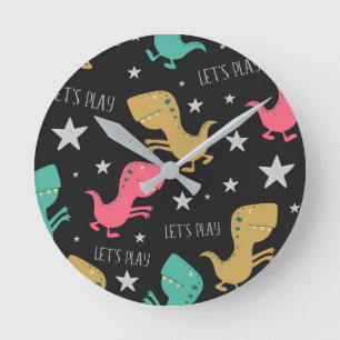 Dino Barn Wall Clock Rund Klocka