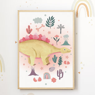 Dino Barntryck Dinosaurie Barn Rum Poster
