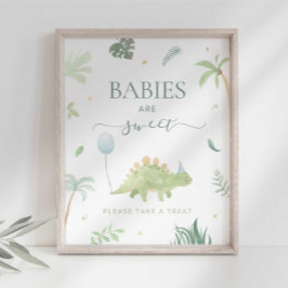 Dino-bebisar är söta, ta gärna en godis-skylt poster