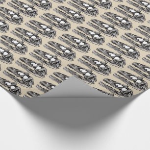 DINO - Beige Glansigt inslagspapper, 76 cm x 1,8 m Presentpapper