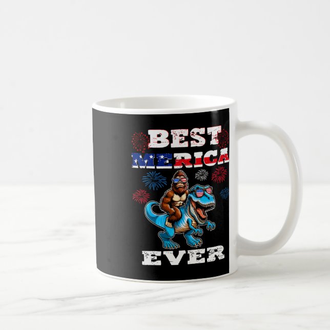 Dino Bigfoot 4 juli 1776 Boys American Flagga Kaffemugg (Höger)