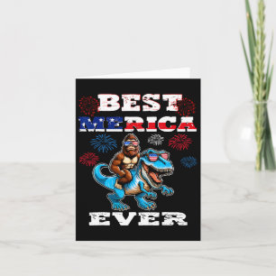 Dino Bigfoot 4 juli 1776 Boys American Flagga Kort