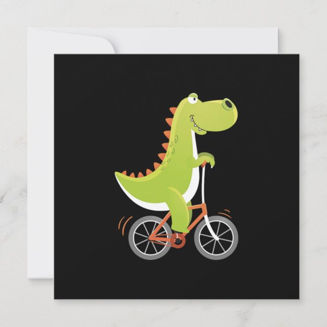 Dino Bike Biker Bicycle Cycling Bikes Gift Inbjudningar (Framsida)