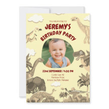 Dino Birthday Inbjudan med Photo - Baby | Kid Part