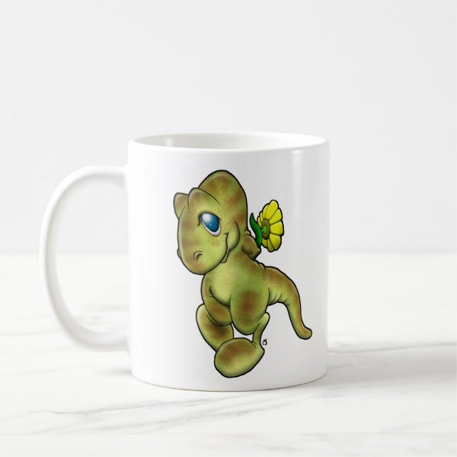 Dino & blomma kaffemugg (Vänster)