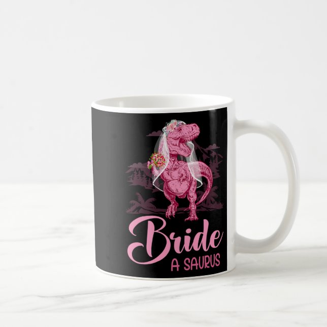 Dino Bröllop Brud En Saurus Dinosaur Roligt Bröllo Kaffemugg (Höger)