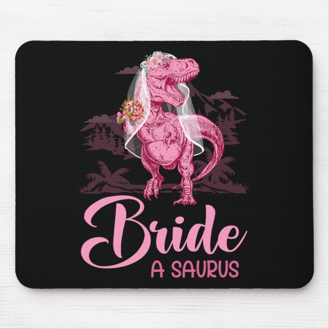 Dino Bröllop Brud En Saurus Dinosaur Roligt Bröllo Musmatta (Framsidan)
