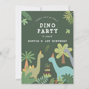 Dino Buddies Bash-inbjudan på födelsedagen Inbjudningar