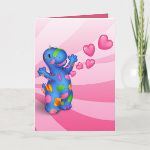 Dino-Buddies™ valentines daykort - Patches™ hjärta Helgkort
