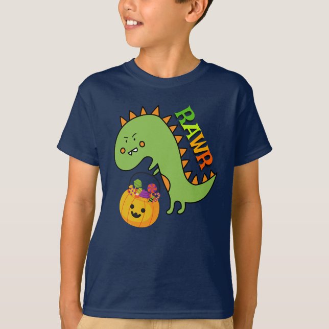 Dino Bus eller godis T Shirt (Framsida)