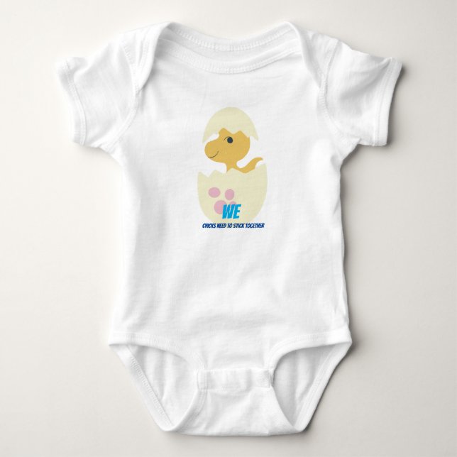 Dino Chick 2 Baby Bra Jersey T-Shirt (Framsida)