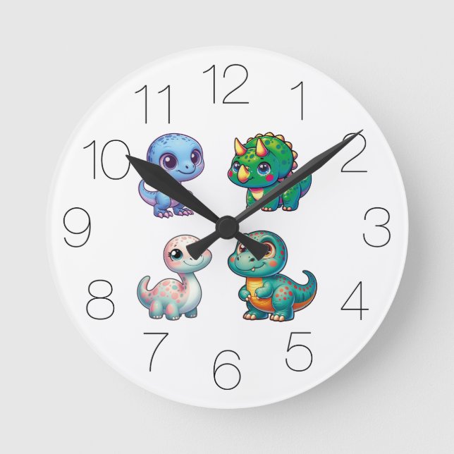 Dino Clock Rund Klocka (Framsida)